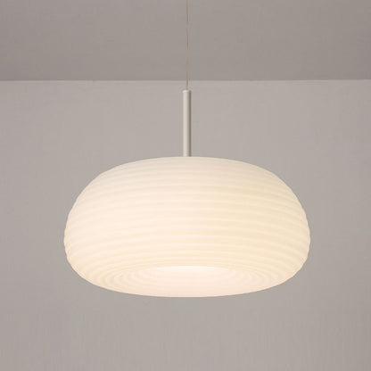 Pendant Lamp Scandinavian with Ribbed Oval Shade and Adjustable Cord