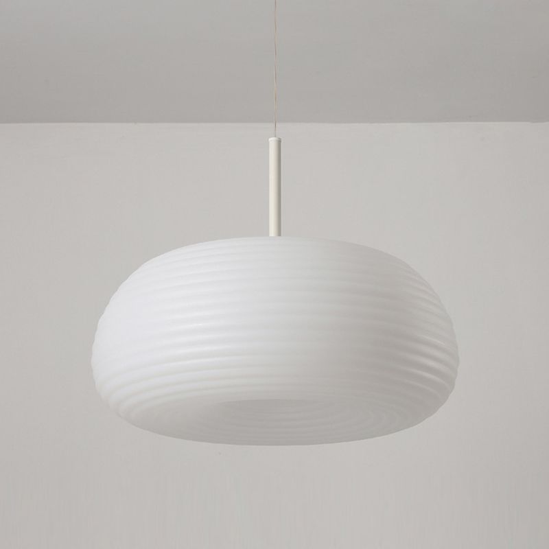 Pendant Lamp Scandinavian with Ribbed Oval Shade and Adjustable Cord