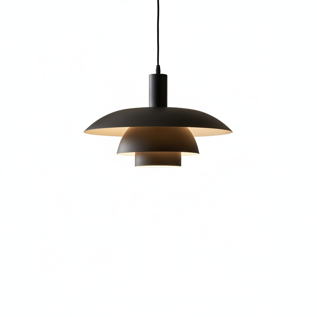 Pendant Lamp Scandinavian with Triple-Tiered Shade and Adjustable Height