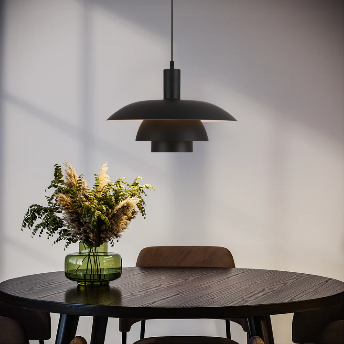 Pendant Lamp Scandinavian with Triple-Tiered Shade and Adjustable Height