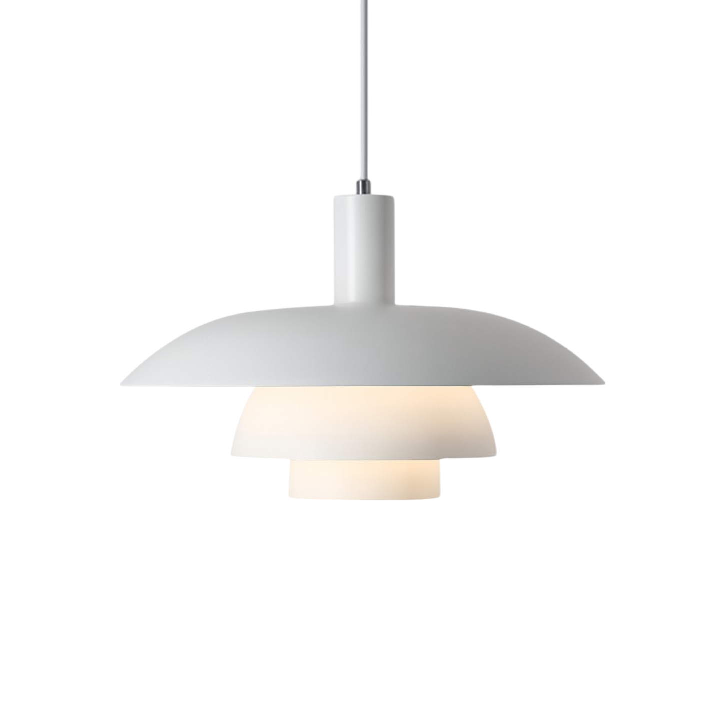 Pendant Lamp Scandinavian with Triple-Tiered Shade and Adjustable Height