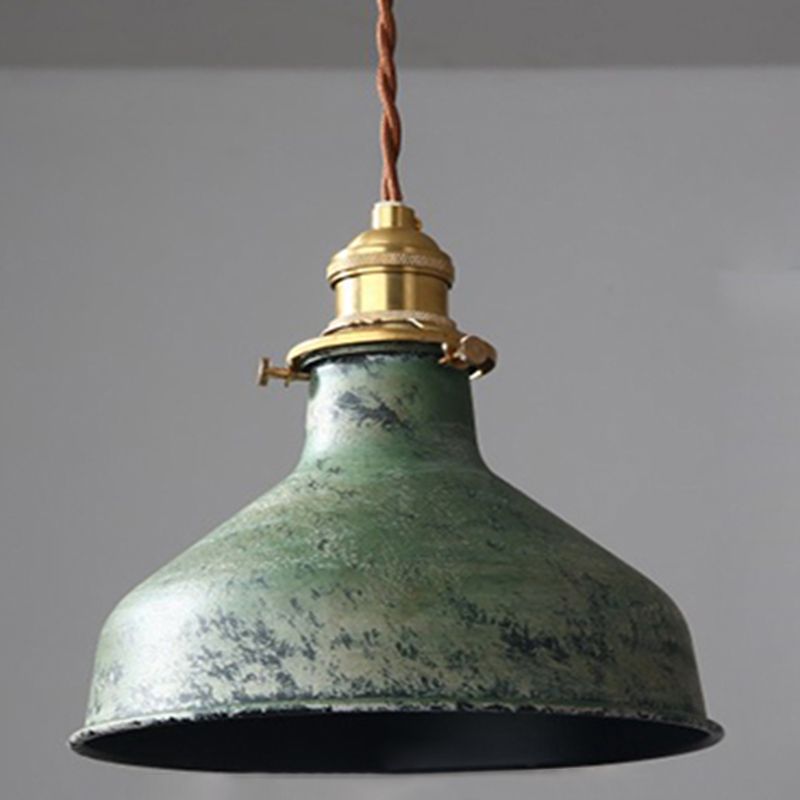 Pendant Lamp Vintage Industrial with Aged Patina Finish and Brass Socket