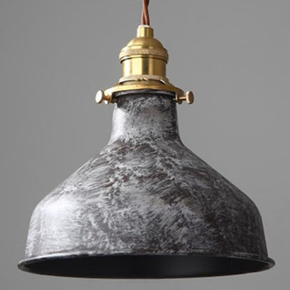 Pendant Lamp Vintage Industrial with Aged Patina Finish and Brass Socket