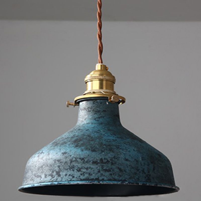 Pendant Lamp Vintage Industrial with Aged Patina Finish and Brass Socket