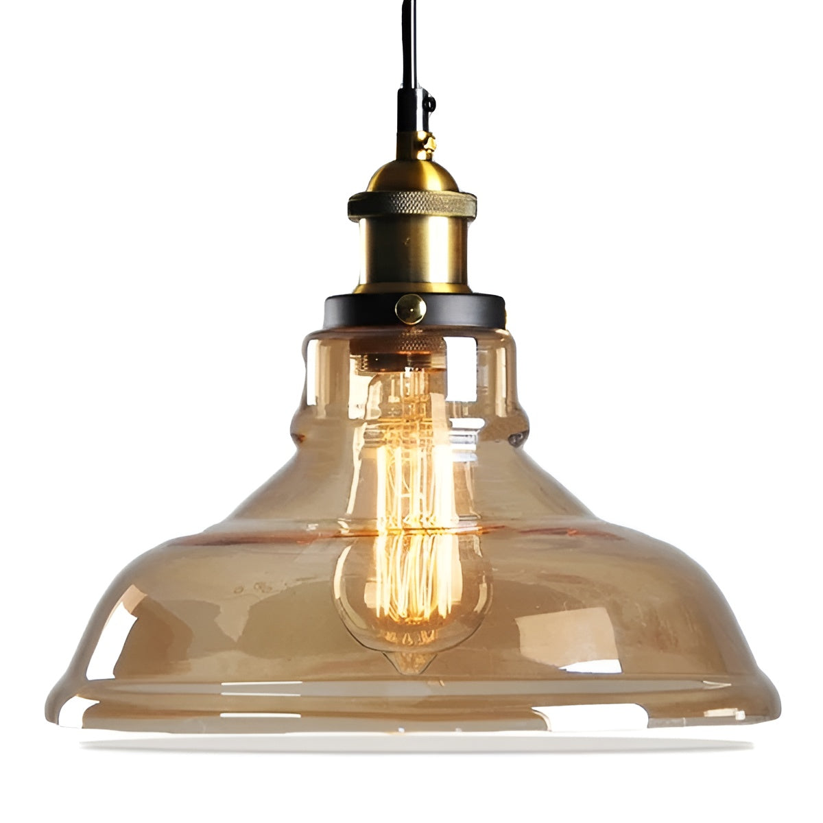 Pendant Lamp Vintage Industrial with Smoked Glass Shade and E27 Fitting