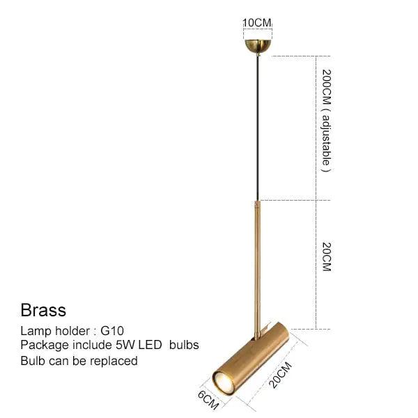 Pendant Spotlight Modern with Adjustable Cylinder Head and Tilting Arm