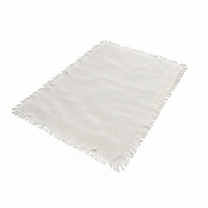 Picnic Blanket with Waffle Weave and Fringe Trim