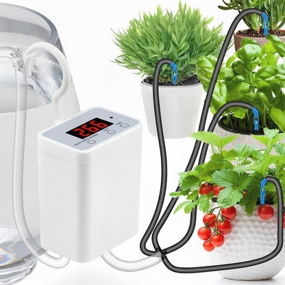 Plant Watering System with Digital Display and Drip Heads