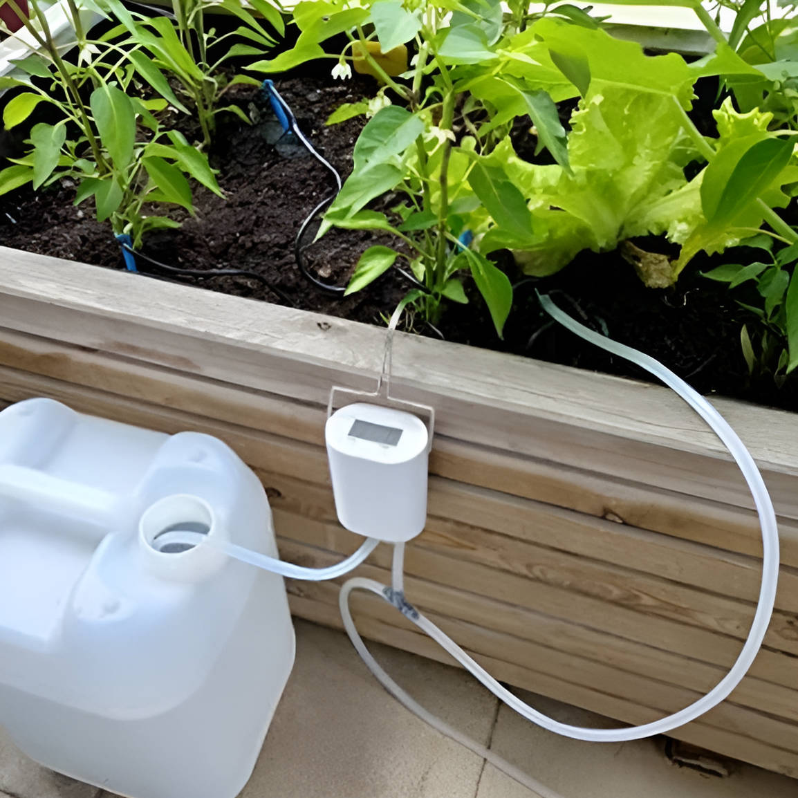 Plant Watering System with Digital Display and Drip Heads