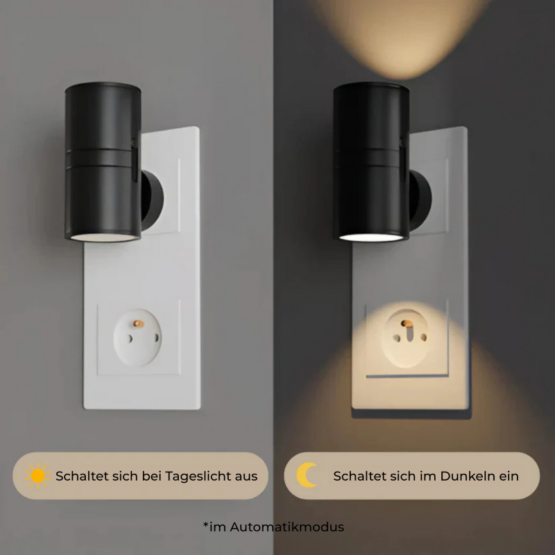Plug-In Wall Lamp Modern with Dimmable Light and Built-In Light Sensor