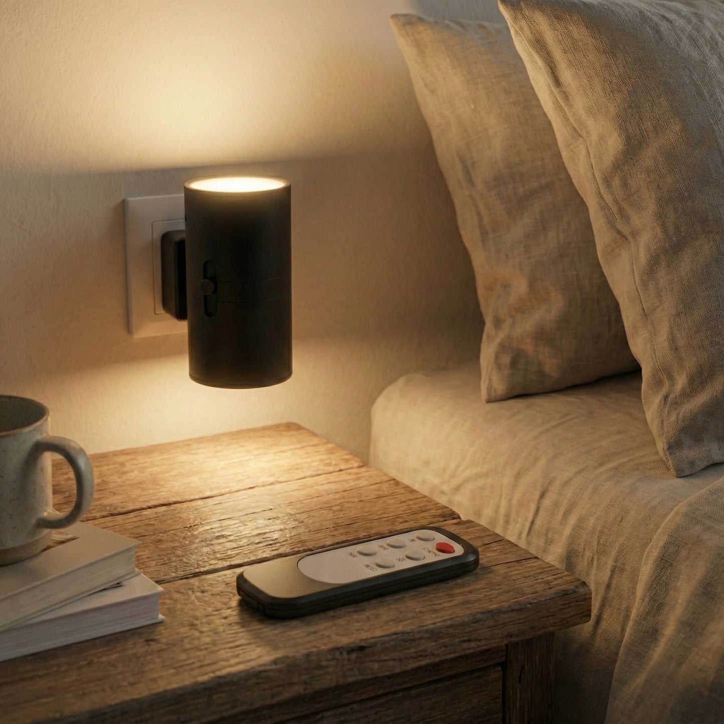 Plug-In Wall Lamp Modern with Dimmable Light and Built-In Light Sensor