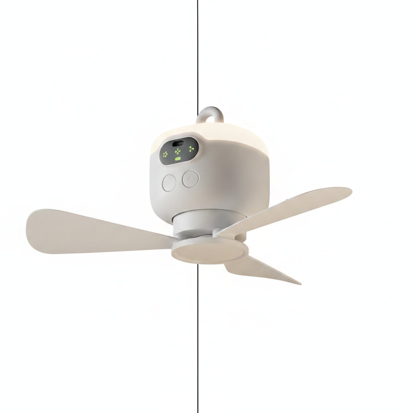 Portable Ceiling Fan with LED Light and Remote Control, USB Rechargeable