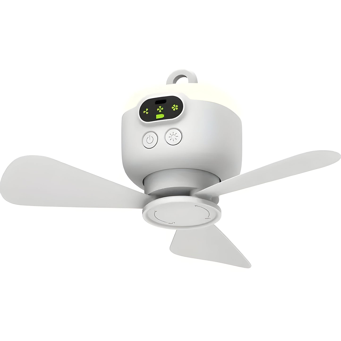 Portable Ceiling Fan with LED Light and Remote Control, USB Rechargeable