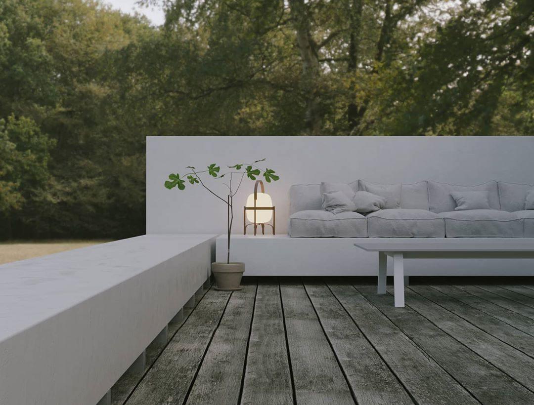 Portable Lantern Table Lamp Scandinavian with Wood Frame and Globe Shade