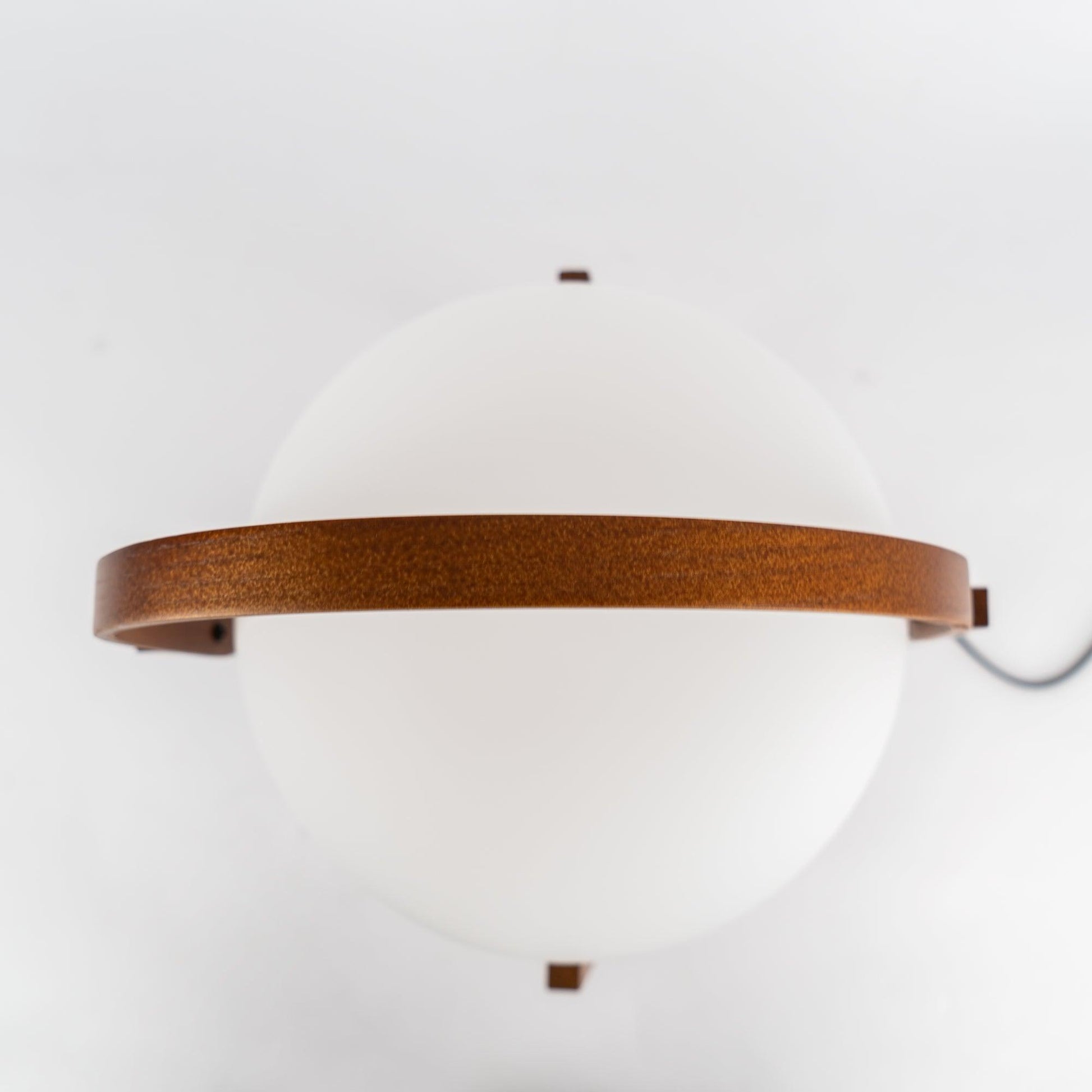 Portable Lantern Table Lamp Scandinavian with Wood Frame and Globe Shade