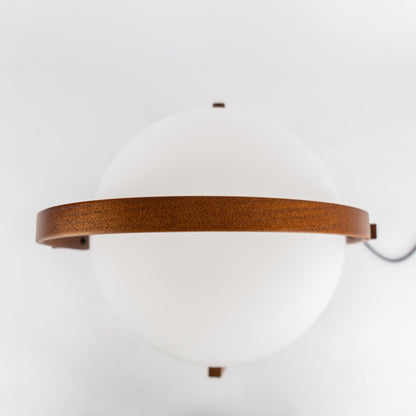 Portable Lantern Table Lamp Scandinavian with Wood Frame and Globe Shade