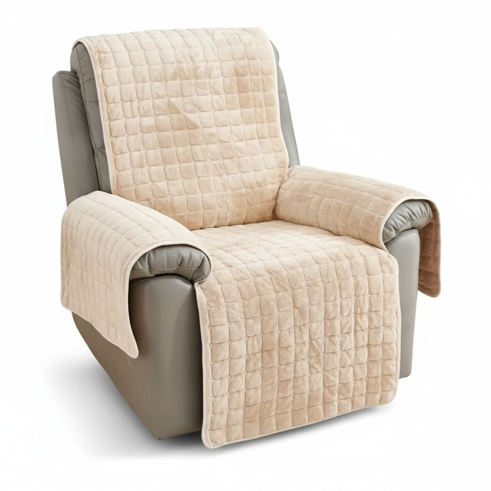 Quilted Recliner Cover with Non-Slip Grip