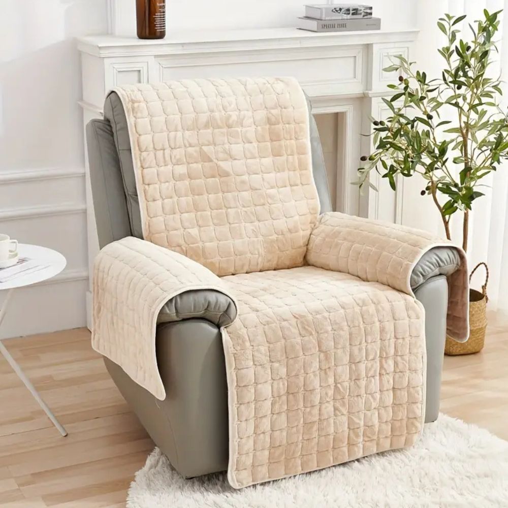 Quilted Recliner Cover with Non-Slip Grip
