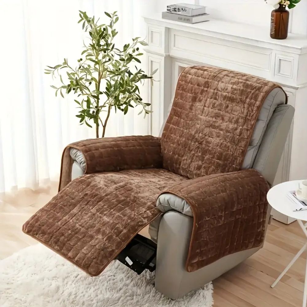 Quilted Recliner Cover with Non-Slip Grip