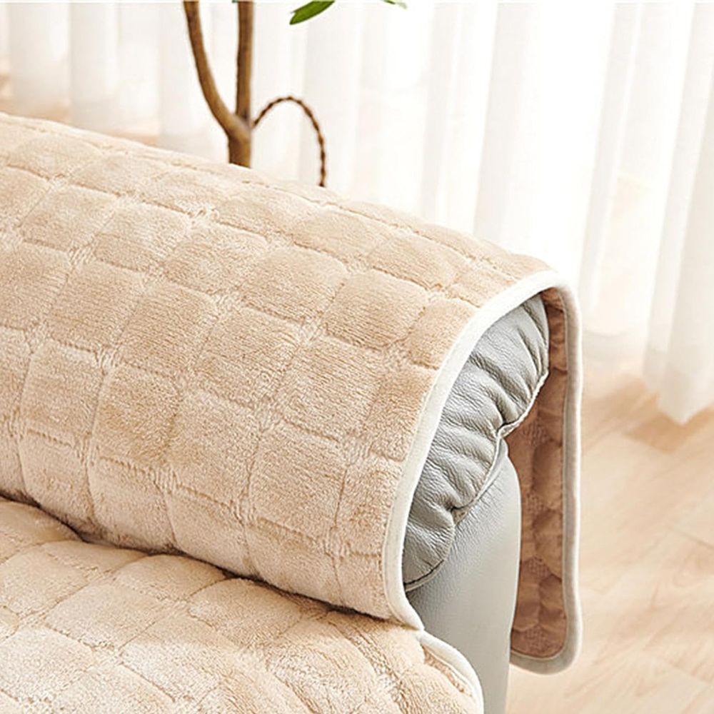Quilted Recliner Cover with Side Storage Pockets and Non-Slip Fit