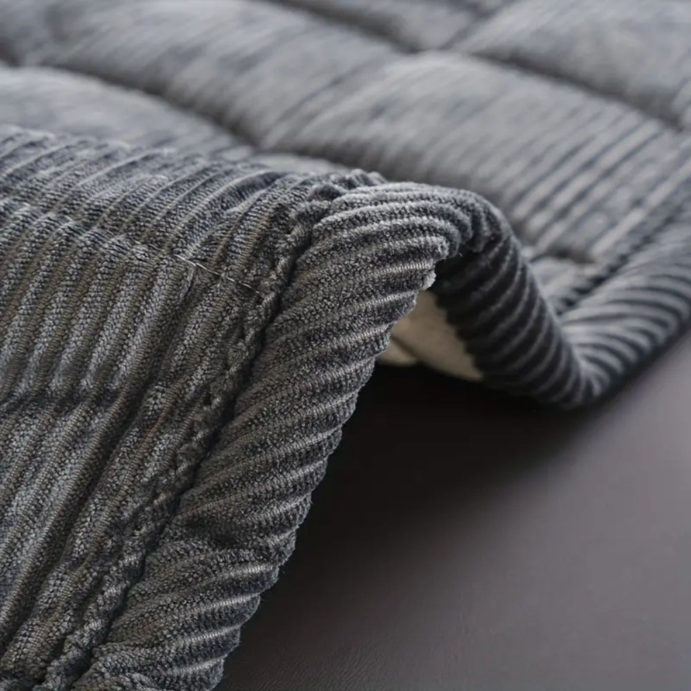 Quilted Sofa Cover with Anti-Slip Backing and Checkered Pattern