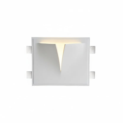 Recessed Wall Lamp Minimalist with Sculptural Plaster Shade and Warm LED Light