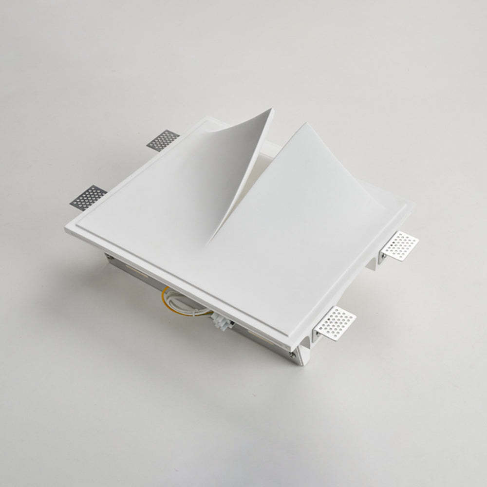 Recessed Wall Lamp Minimalist with Sculptural Plaster Shade and Warm LED Light