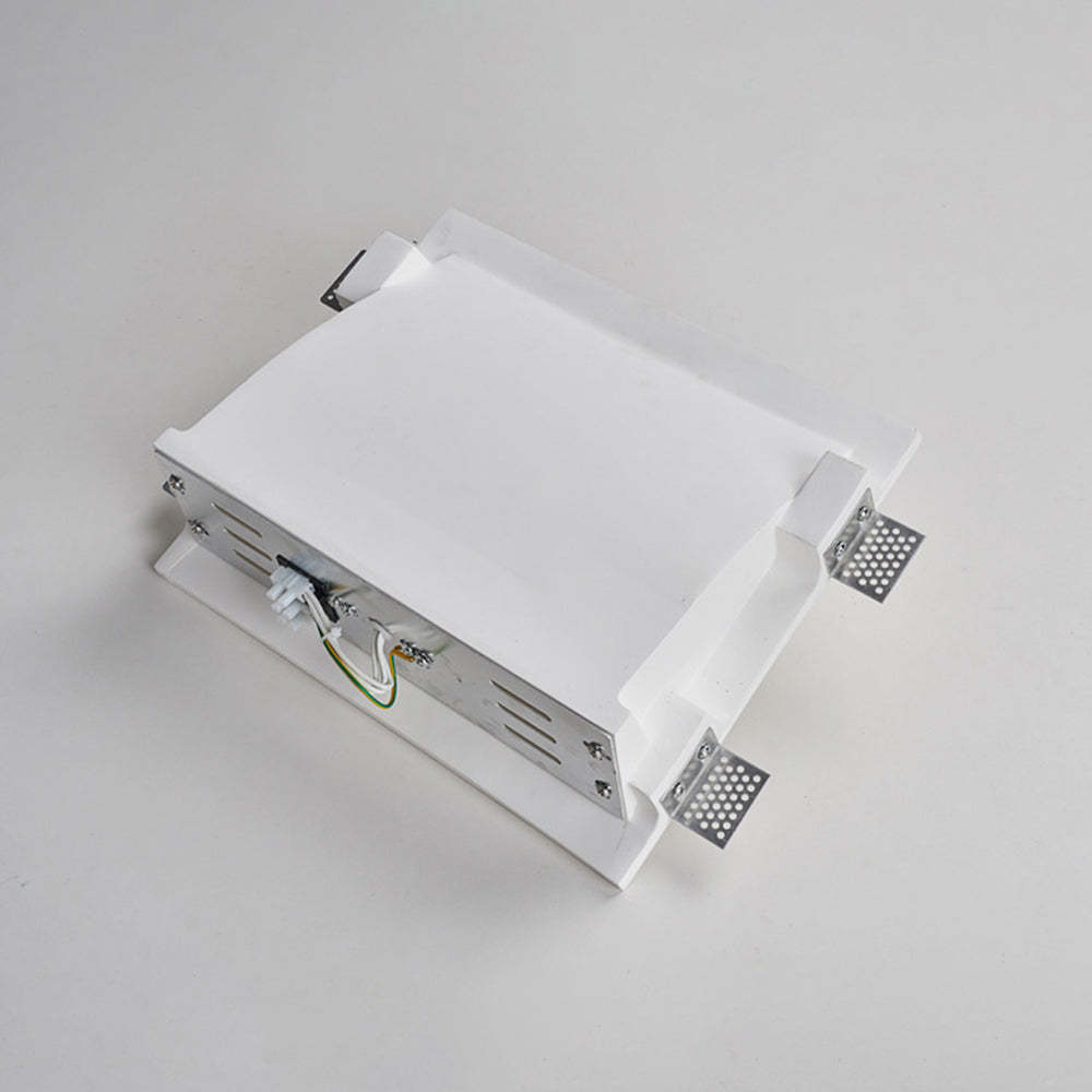 Recessed Wall Lamp Minimalist with Sculptural Plaster Shade and Warm LED Light