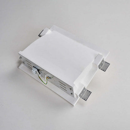 Recessed Wall Lamp Minimalist with Sculptural Plaster Shade and Warm LED Light