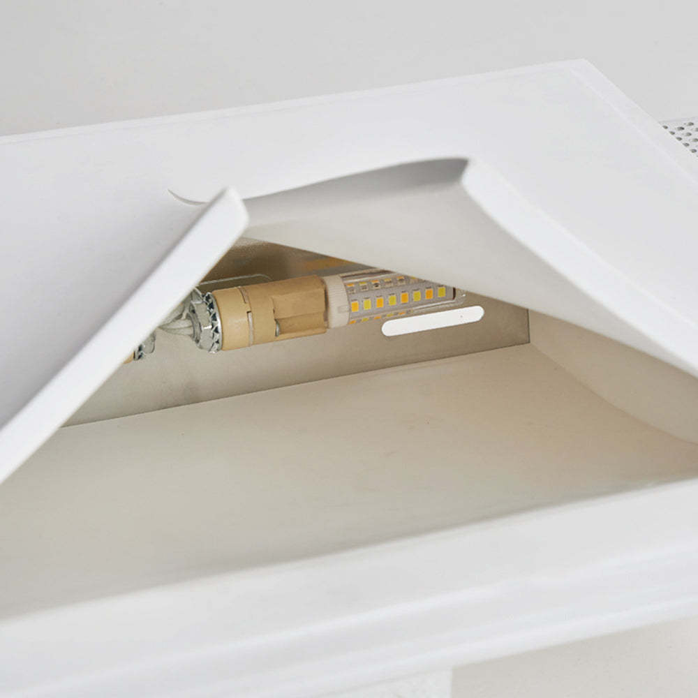 Recessed Wall Lamp Minimalist with Sculptural Plaster Shade and Warm LED Light