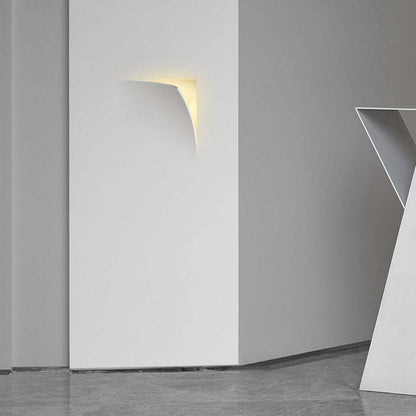 Recessed Wall Lamp Minimalist with Sculptural Plaster Shade and Warm LED Light