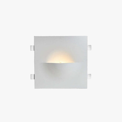 Recessed Wall Lamp Minimalist with Sculptural Plaster Shade and Warm LED Light