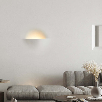 Recessed Wall Lamp Minimalist with Sculptural Plaster Shade and Warm LED Light