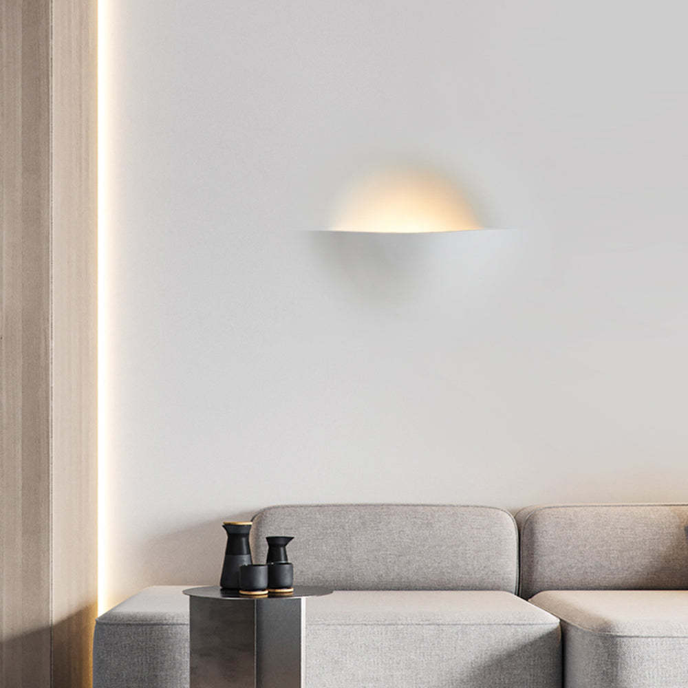 Recessed Wall Lamp Minimalist with Sculptural Plaster Shade and Warm LED Light