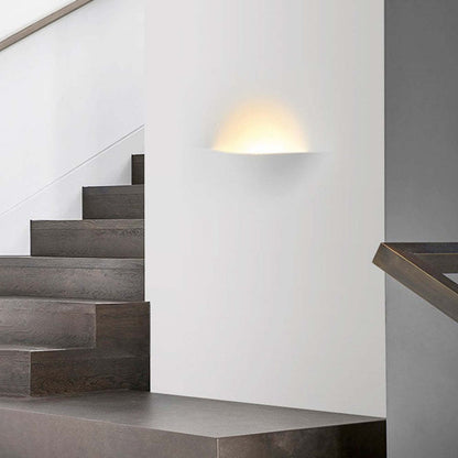 Recessed Wall Lamp Minimalist with Sculptural Plaster Shade and Warm LED Light