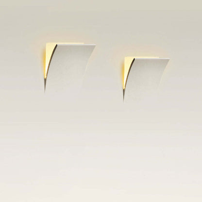 Recessed Wall Lamp Minimalist with Sculptural Plaster Shade and Warm LED Light