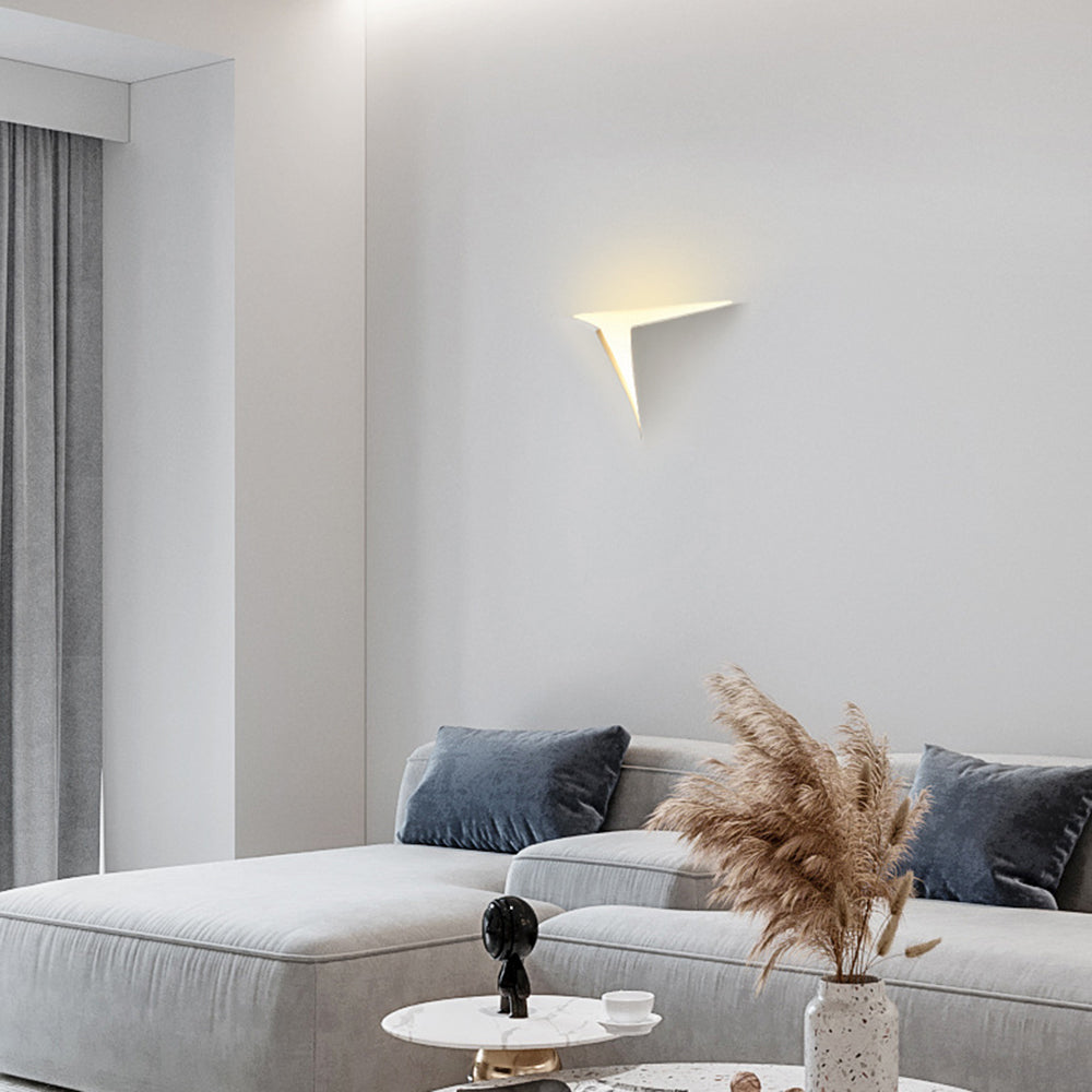Recessed Wall Lamp Minimalist with Sculptural Plaster Shade and Warm LED Light