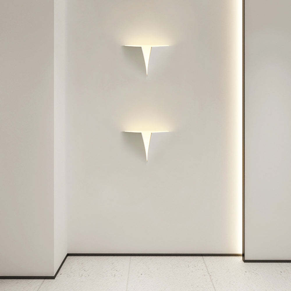 Recessed Wall Lamp Minimalist with Sculptural Plaster Shade and Warm LED Light