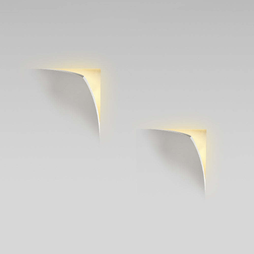 Recessed Wall Lamp Minimalist with Sculptural Plaster Shade and Warm LED Light