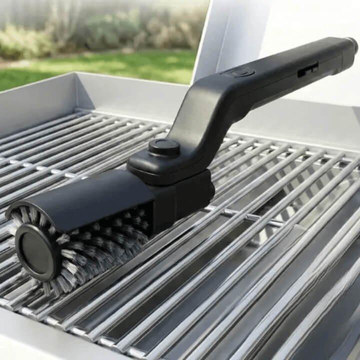Rechargeable Electric Grill Brush with Two Replacement Heads