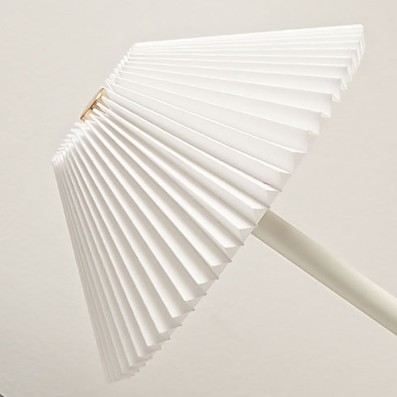 Rechargeable Table Lamp Vintage with Pleated Shade and Dome Base