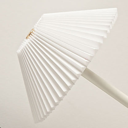 Rechargeable Table Lamp Vintage with Pleated Shade and Dome Base