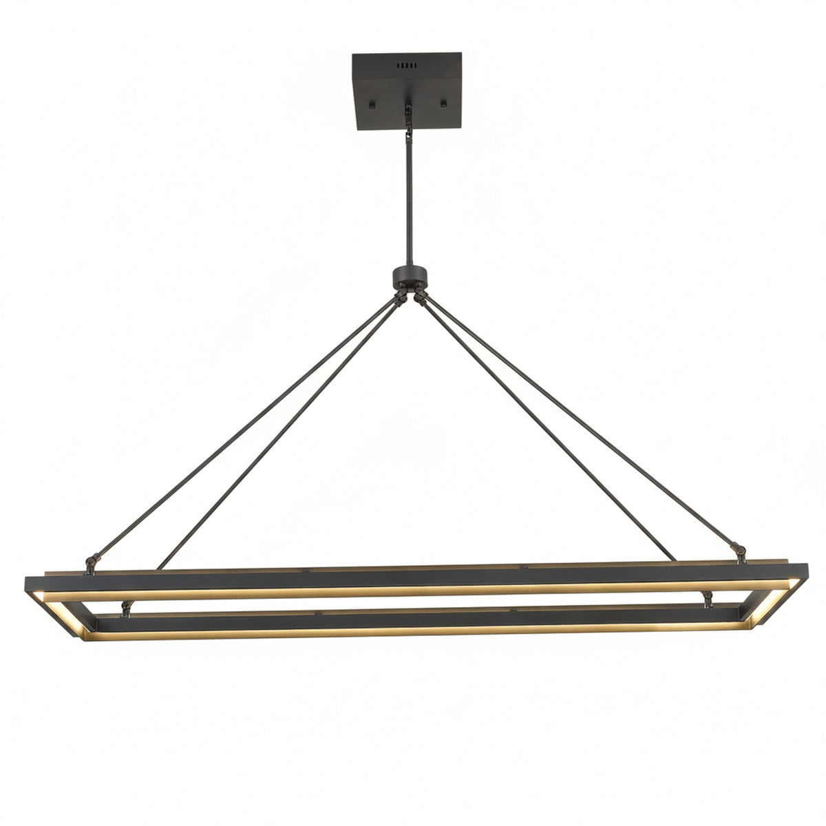 Rectangular LED Chandelier Modern Minimalist with Integrated LED and Adjustable Height