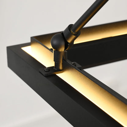Rectangular LED Chandelier Modern Minimalist with Integrated LED and Adjustable Height