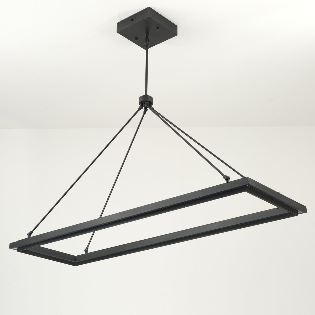 Rectangular LED Chandelier Modern Minimalist with Integrated LED and Adjustable Height