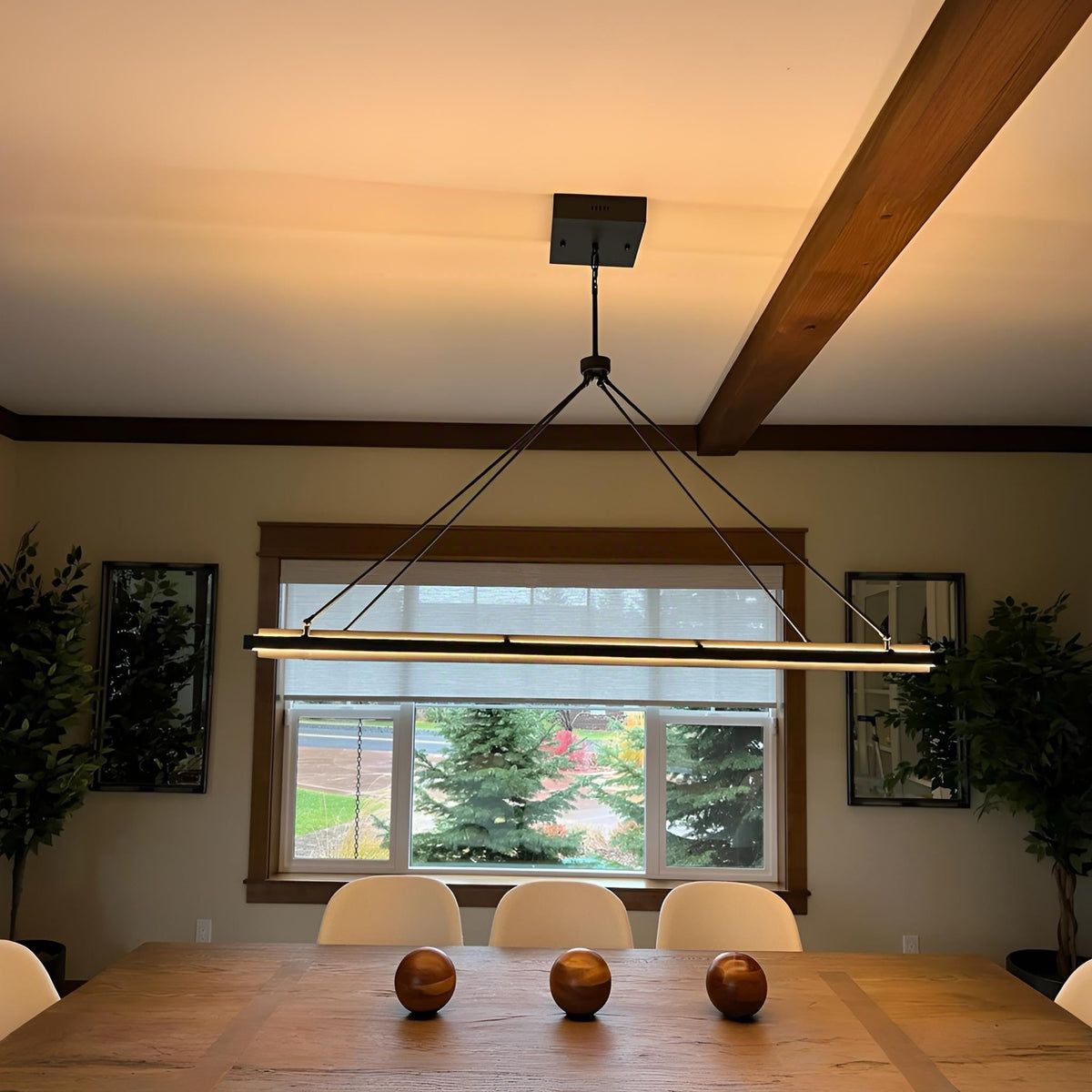 Rectangular LED Chandelier Modern Minimalist with Integrated LED and Adjustable Height