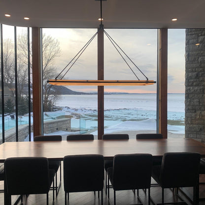 Rectangular LED Chandelier Modern Minimalist with Integrated LED and Adjustable Height