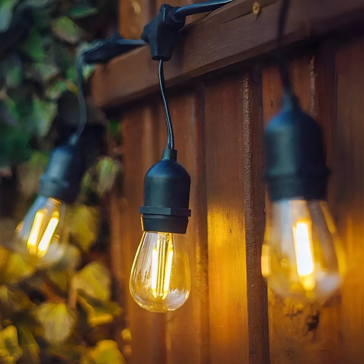 Retro LED Outdoor String Lights with Hanging Bulbs