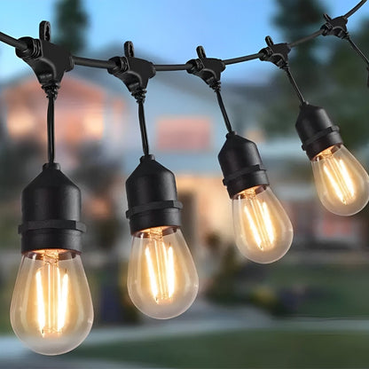 Retro LED Outdoor String Lights with Hanging Bulbs