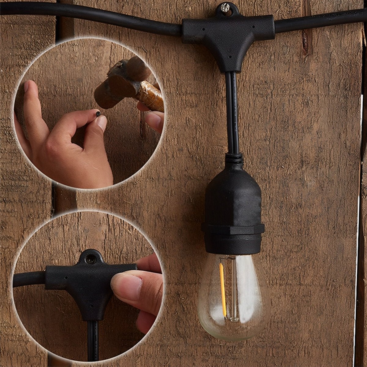 Retro LED Outdoor String Lights with Hanging Bulbs